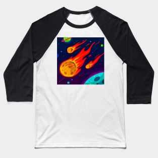 Fiery Meteorite in The Space Baseball T-Shirt